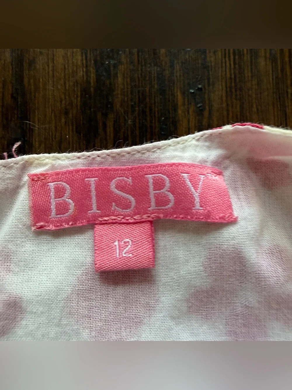 Bisby Girls Pink Floral Cotton Dress size 12